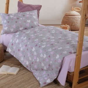 Παιδικά Σετ Σεντόνια Μονά Amore Mio 170X260 Grey Nef-Nef