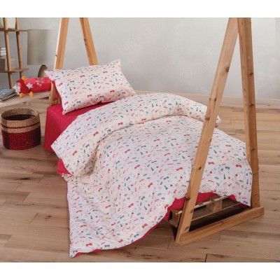 Παιδικά Σετ Σεντόνια Μονά Bugs Life Ecru-Red 170X260 Nef-Nef