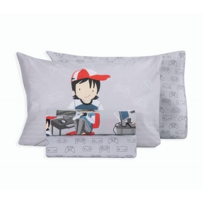 Παιδικά Σετ Σεντόνια Μονά Busy Day Grey 170X260 Nef-Nef