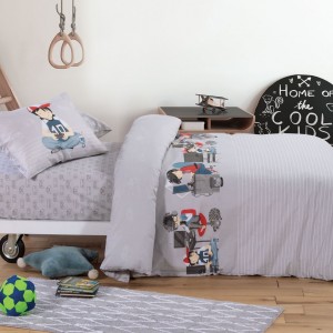 Παιδικά Σετ Σεντόνια Μονά Busy Day Grey 170X260 Nef-Nef
