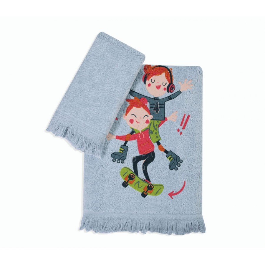 Παιδικές Πετσέτες Σετ 2Τμχ City Scaters L.Blue Nef-Nef