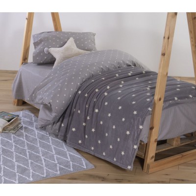 Παιδική Κουβέρτα Fleece Μονή Precious Grey 160X220 Nef-Nef