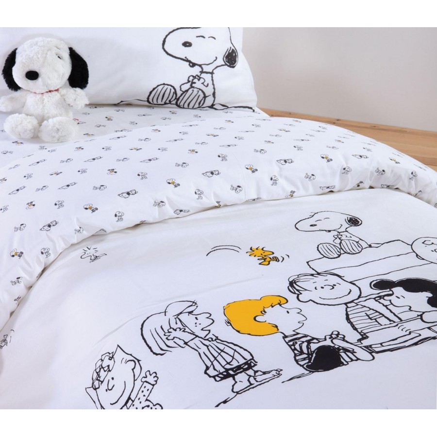 Παιδική Παπλωματοθήκη Μονή Σετ Peanuts Forever White 160X240 Nef-Nef