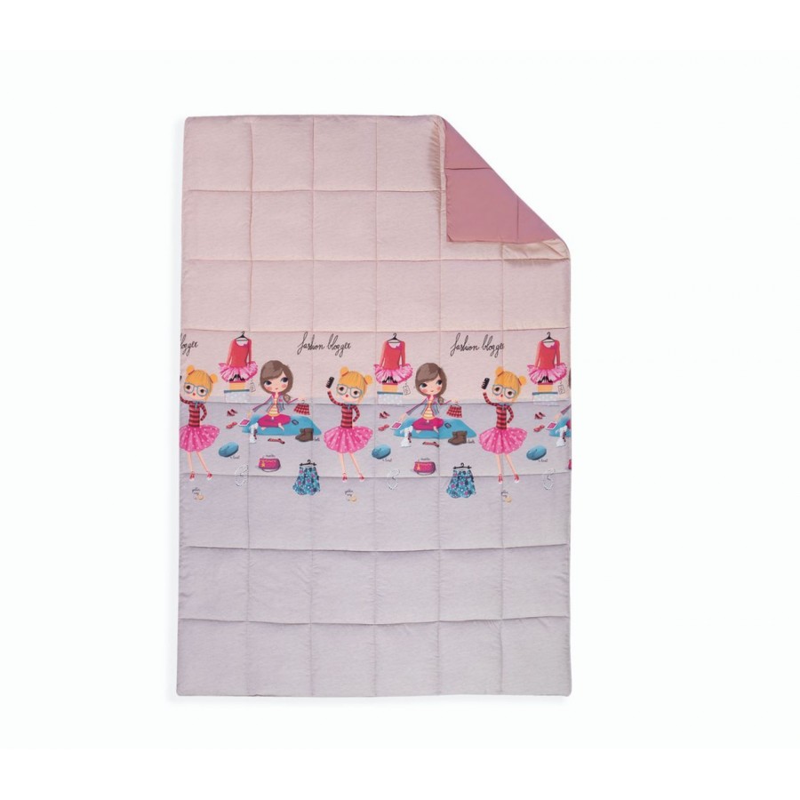 Παιδικό Πάπλωμα Μονό Fashion Bloggers Pink-Grey 160X220 Nef-Nef
