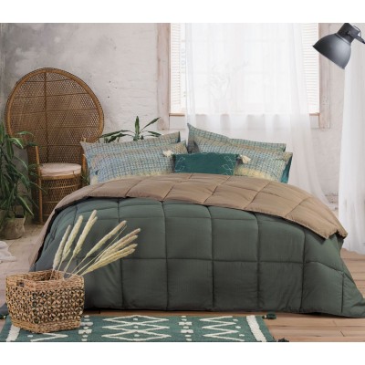 Πάπλωμα Υπέρδιπλο Bicolor-23 Green-Beige 240X220 Nef-Nef