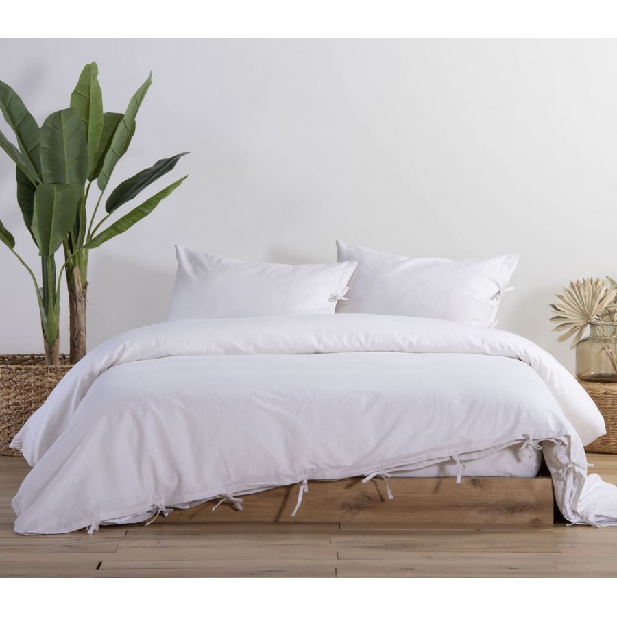 Παπλωματοθήκη Μονή Cotton-Linen Ecru 160X220 Nef-Nef