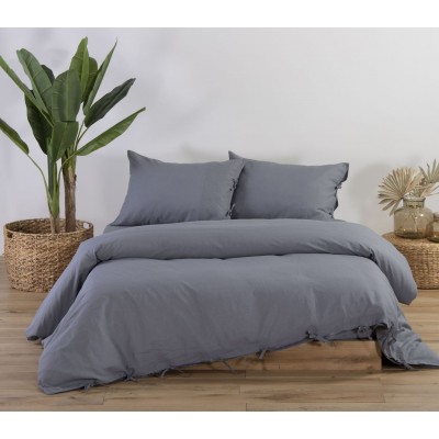 Παπλωματοθήκη Μονή Cotton-Linen Grey 160X220 Nef-Nef Παπλωματοθήκη Μονή Cotton-Linen Grey 160X220 Nef-Nef