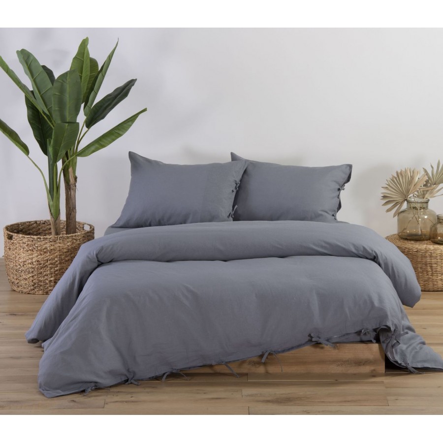 Παπλωματοθήκη Μονή Cotton-Linen Grey 160X220 Nef-Nef Παπλωματοθήκη Μονή Cotton-Linen Grey 160X220 Nef-Nef