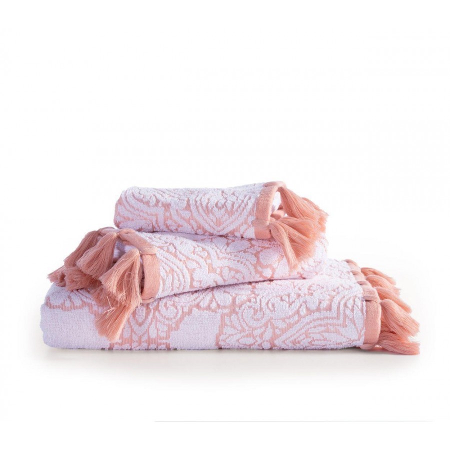 Πετσέτα Μπάνιου Lorelay 70X140 White Pink Nef-Nef