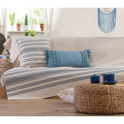 Ριχτάρι Διθέσιου Καναπέ Miles Blue 180X250 White Blue Nef-Nef Ριχτάρι Διθέσιου Καναπέ Miles Blue 180X250 White Blue Nef-Nef