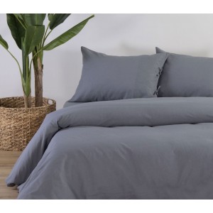 Σεντόνι King Size Cotton-Linen Grey 270X280 Nef-Nef
