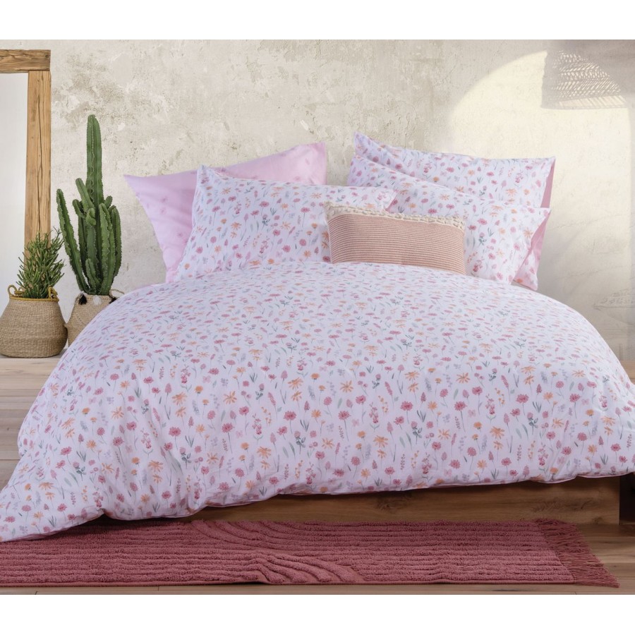 Σετ Σεντόνια Διπλά Merida 200X270 Rose Nef-Nef