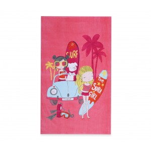 Παιδική Πετσέτα Θαλάσσης Surfer Girls Pink 70X120 Nef-Nef