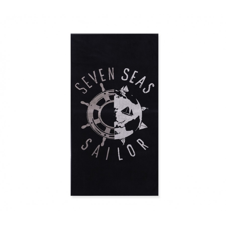 Πετσέτα Θαλάσσης Seven Seas Black 80X160 Nef-Nef