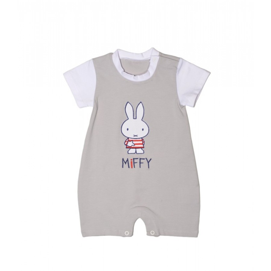 Miffy Des.15 Φορμάκι Καλοκαιρινό Γκρι Με Κέντημα 9-12 Mηνών/74 cm