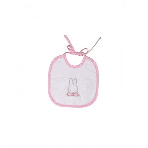Miffy Des.68 Σαλιάρα Ροζ Καρρώ Αδιάβροχη 20x20