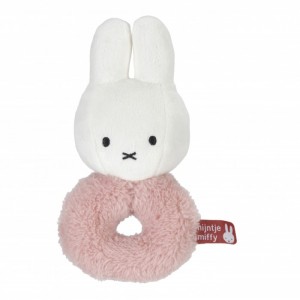 Miffy Fluffy Λούτρινη Κουδουνίστρα Ροζ