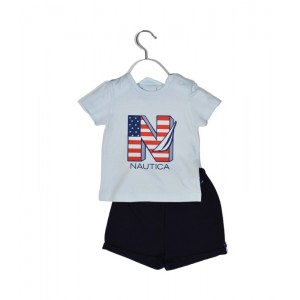 Nautica Des.11 Σετ T-Shirt & Shorts Jersey Light Blue / Navy 98cm 3 ετών