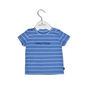 Nautica Des.11 T-Shirt  Jersey Organic Μπλε Ριγέ 92cm - 2 ετών