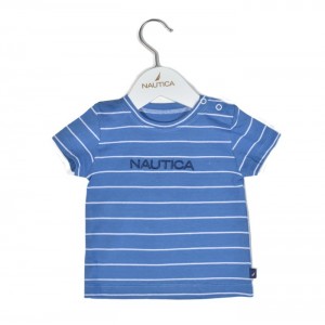 Nautica Des.11 T-Shirt  Jersey Organic Μπλε Ριγέ 92cm - 2 ετών