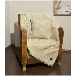 Ριχτάρι Πολυθρόνας Σενίλ Μπεζ Καρρώ 170X180 Des.1104 Nautica