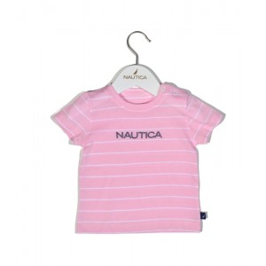 Nautica Des.12 T-Shirt  Jersey Organic Ροζ Ριγέ 86cm 12-18 μηνών