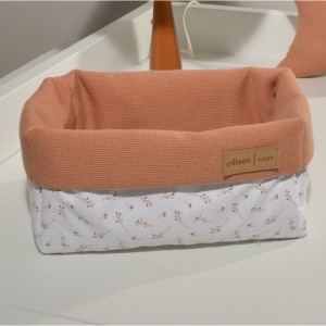 Oliver Baby Des.400 Καλάθι Αποθήκευσης Διπλής Όψης 25x15x13 ύψος Κεραμιδί