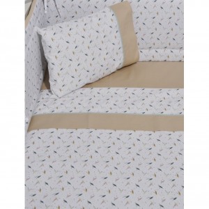 Σεντόνια Κούνιας Σετ 3Τμχ Μπεζ 110X170 Des. 404 Oliver Baby