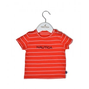 T Shirt Jersey Organic Κόκκινο Ριγέ 74cm 6-9 Μηνών Des.16 Nautica