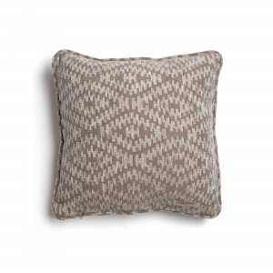 Διακοσμητική Μαξιλαροθήκη Akritas Chenille Jacquard Γκρι/Μπρονζέ Ραφή Γκάνς 45X45 Aslanis Home