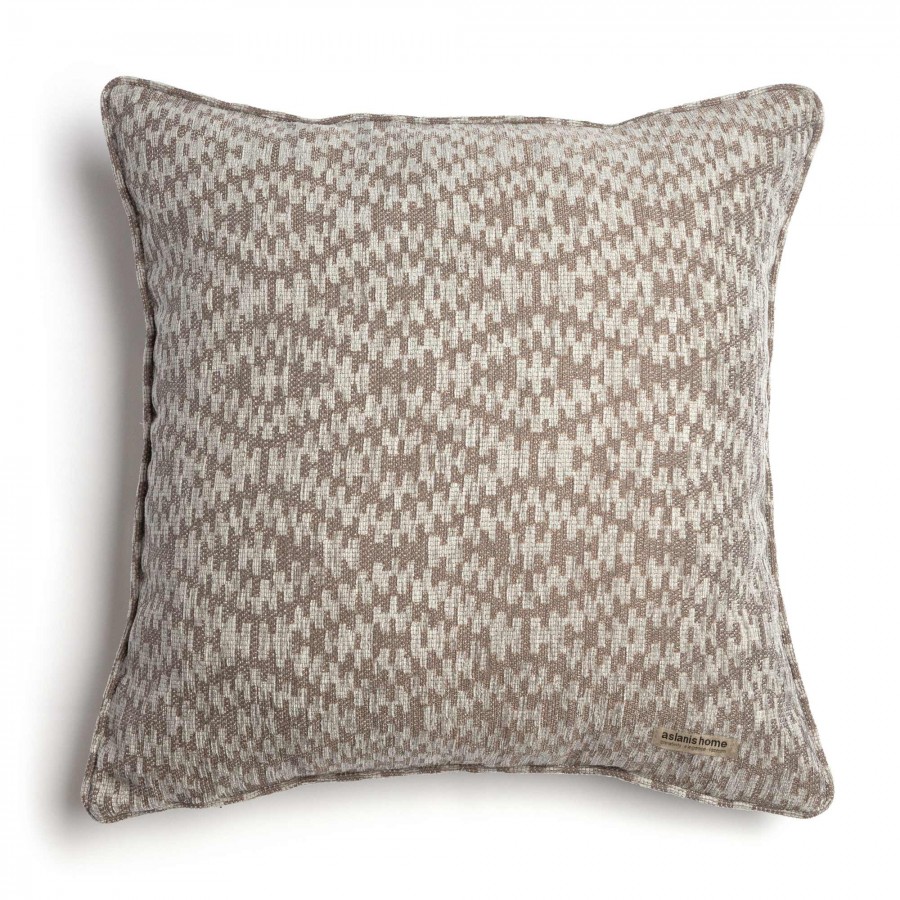 Διακοσμητική Μαξιλαροθήκη Akritas Chenille Jacquard Γκρι/Μπρονζέ Ραφή Γκάνς 60X60 Aslanis Home