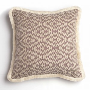 Διακοσμητική Μαξιλαροθήκη Akritas Chenille Jacquard Σάπιο Μήλο/Μπεζ Trimming 60X60 Aslanis Home