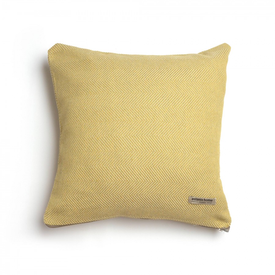 Διακοσμητική Μαξιλαροθήκη Atheras Jacquard Λαδί Classic 45X45 Aslanis Home