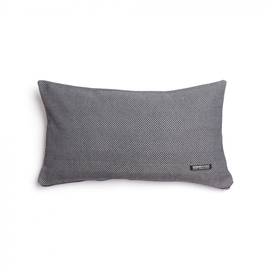 Διακοσμητική Μαξιλαροθήκη Atheras Jacquard Μαύρο/Ασημί Classic 30X50 Aslanis Home
