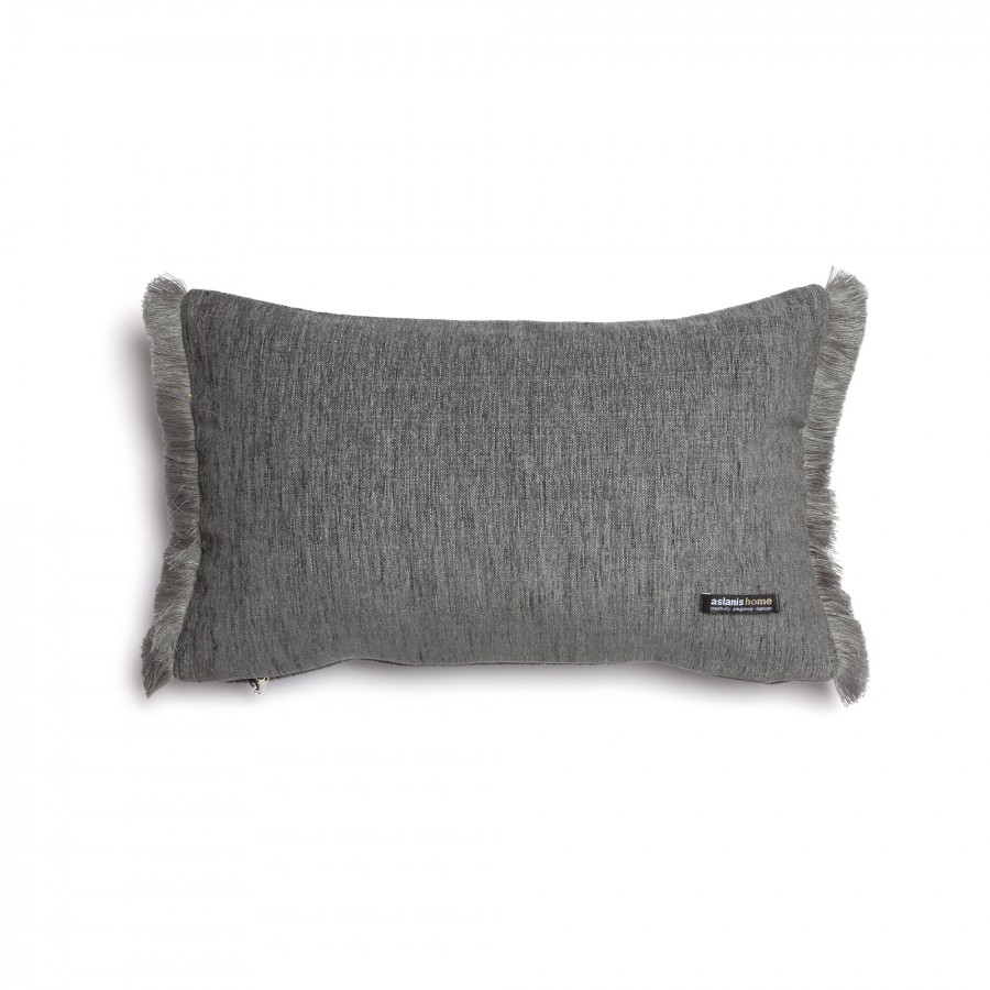 Διακοσμητική Μαξιλαροθήκη Four Seasons Chenille Γραφίτης Trimming 30X50 Aslanis Home