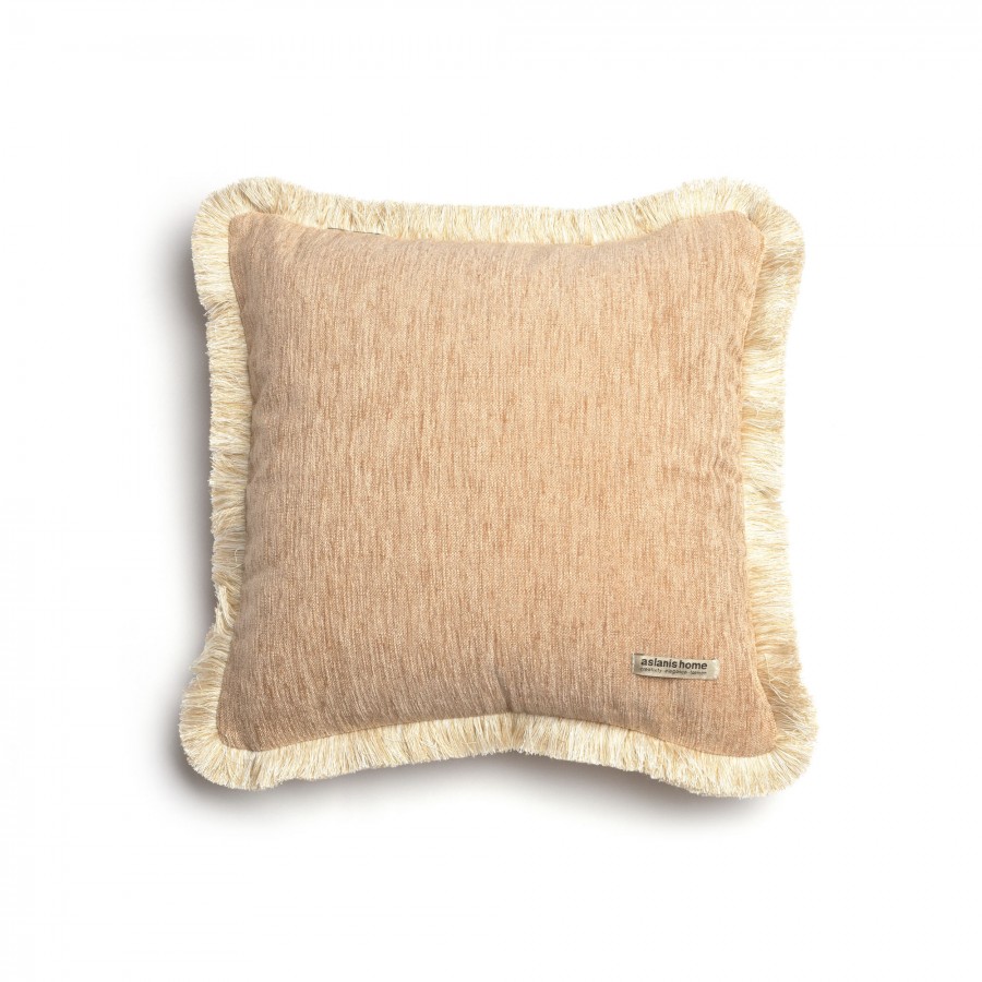 Διακοσμητική Μαξιλαροθήκη Four Seasons Chenille Μπεζ Trimming 45X45 Aslanis Home