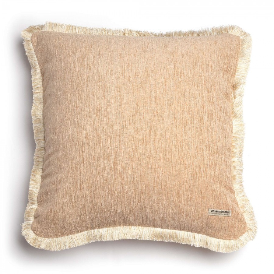Διακοσμητική Μαξιλαροθήκη Four Seasons Chenille Μπεζ Trimming 60X60 Aslanis Home