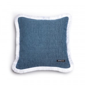 Διακοσμητική Μαξιλαροθήκη Four Seasons Chenille Μπλε Trimming 45X45 Aslanis Home