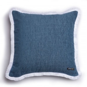 Διακοσμητική Μαξιλαροθήκη Four Seasons Chenille Μπλε Trimming 60X60 Aslanis Home