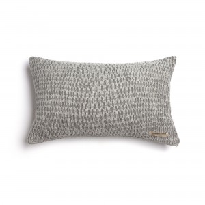 Διακοσμητική Μαξιλαροθήκη Ismaros Chenille Jacquard Γκρι/Ασημί Classic 30X50 Aslanis Home