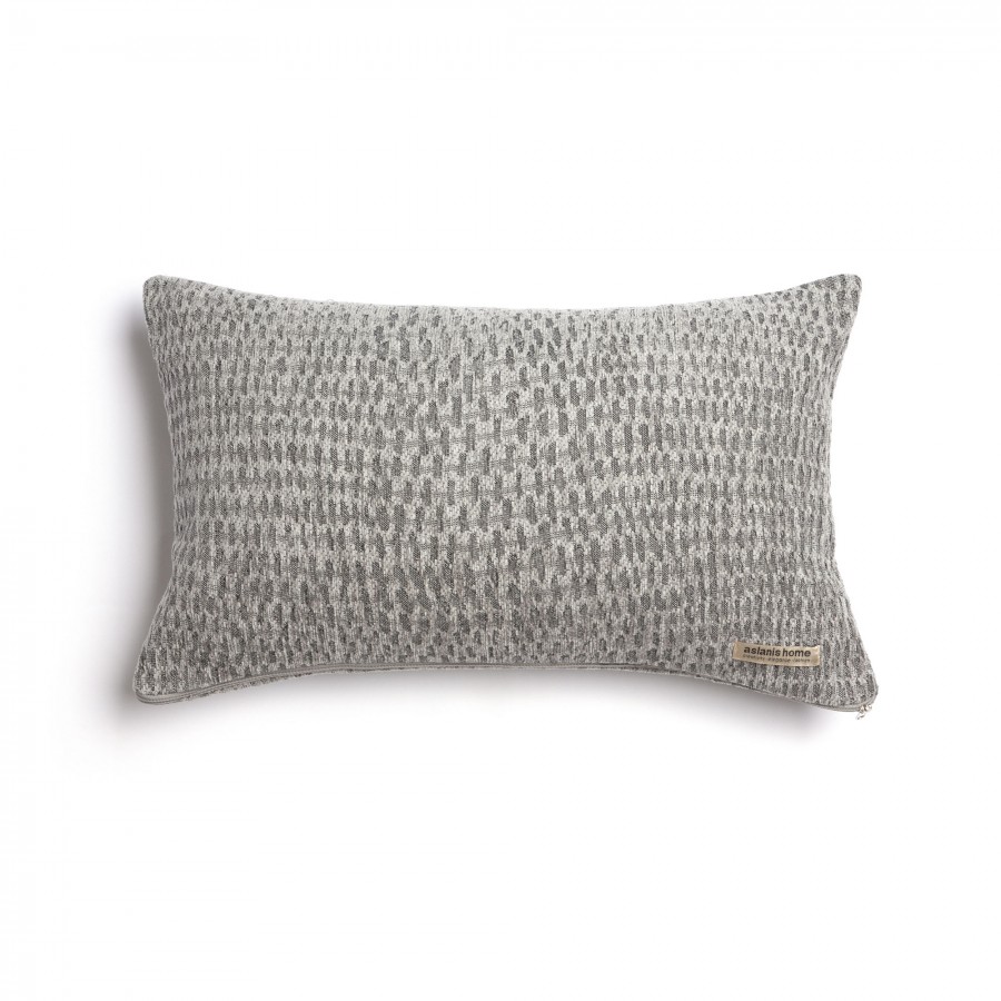 Διακοσμητική Μαξιλαροθήκη Ismaros Chenille Jacquard Γκρι/Ασημί Classic 30X50 Aslanis Home