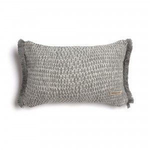 Διακοσμητική Μαξιλαροθήκη Ismaros Chenille Jacquard Γκρι/Ασημί Trimming 30X50 Aslanis Home