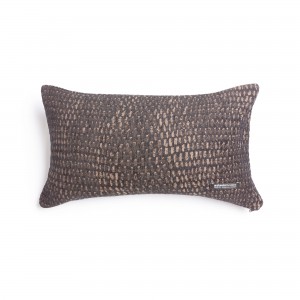 Διακοσμητική Μαξιλαροθήκη Ismaros Chenille Jacquard Μαύρο/Σοκολατί Classic 30X50 Aslanis Home