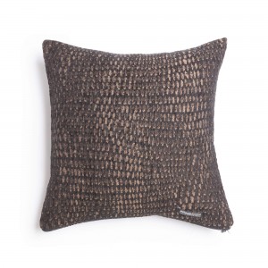 Διακοσμητική Μαξιλαροθήκη Ismaros Chenille Jacquard Μαύρο/Σοκολατί Classic 45X45 Aslanis Home