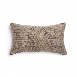 Διακοσμητική Μαξιλαροθήκη Ismaros Chenille Jacquard Μπεζ/Μαύρο Classic 30X50 Aslanis Home
