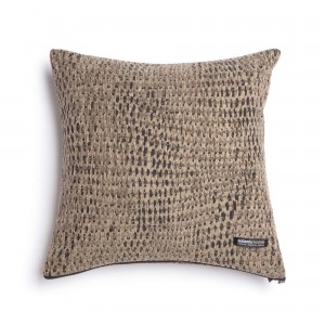 Διακοσμητική Μαξιλαροθήκη Ismaros Chenille Jacquard Μπεζ/Μαύρο Classic 45X45 Aslanis Home