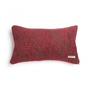 Διακοσμητική Μαξιλαροθήκη Ismaros Chenille Jacquard Μπορντό/Γκρι Classic 30X50 Aslanis Home