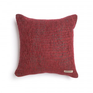 Διακοσμητική Μαξιλαροθήκη Ismaros Chenille Jacquard Μπορντό/Γκρι Classic 45X45 Aslanis Home