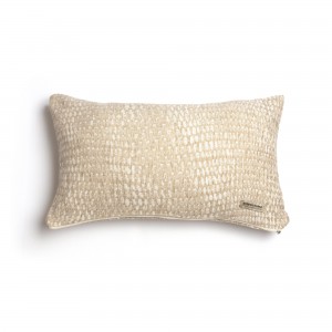 Διακοσμητική Μαξιλαροθήκη Ismaros Chenille Jacquard Σπαγγί/Εκρού Classic 30X50 Aslanis Home