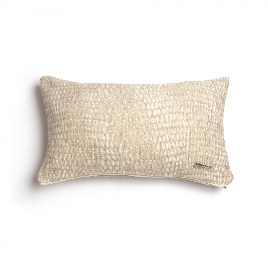 Διακοσμητική Μαξιλαροθήκη Ismaros Chenille Jacquard Σπαγγί/Εκρού Classic 30X50 Aslanis Home
